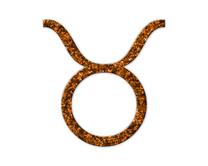Taurus Zodiac Astrology symbol Golden icon Gold Glitters logo illustration