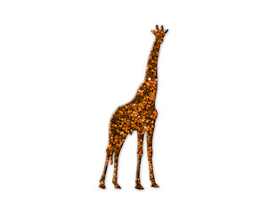 Giraffe zoo symbol Golden icon Gold Glitters logo illustration