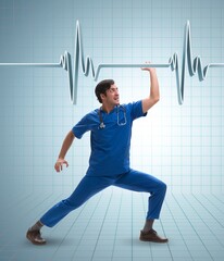 Man doctor in cardiology telemedicine concept