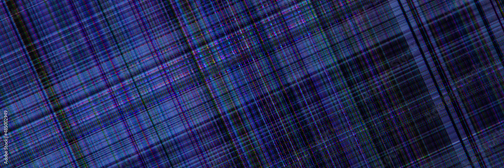 Poster dark abstract digital background: damaged screen matrix with interference of monitor and camera matr