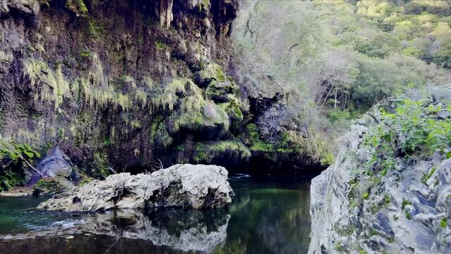 Sa Stiddiosa waterfall, immersed in the narrow Flumendosa valley, Seulo, Cagliari - Sardinia