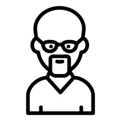 Man With A Beard Flat Icon Isolated On White Background