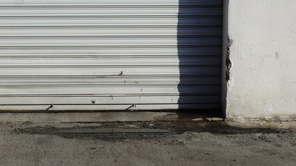 Fototapeta na wymiar industrial damaged cargo door as background