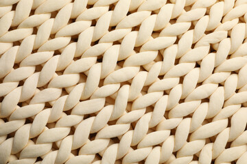 Chunky knit blankets as background, top view