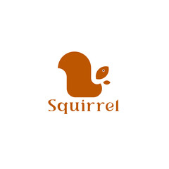abstract squirrel logo. Squirrel silhouette. Vector illustration logo design
