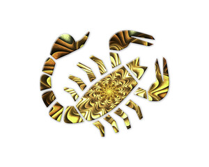 Scorpion Scorpio symbol Golden Crispy icon logo illustration