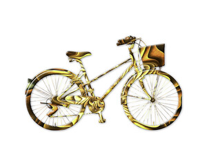 Fototapeta na wymiar Bicycle Bike Cycle symbol Golden Crispy icon logo illustration