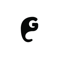 Fototapeta premium letter G initial logo. Elephant head silhouette logo design