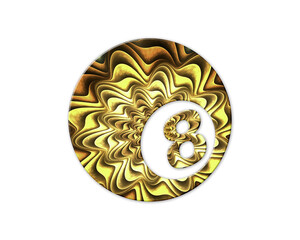 Billiard Pool Sports symbol Golden Crispy icon logo illustration