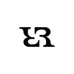 Fototapeta premium Artistic letter R R initial logo design template. Ambigram logo