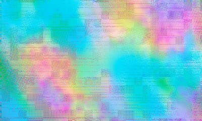 
Blurred Abstract Holographic gradient blended rainbow colors with  enhanced half tone, digital soft noise and grain textures for trending Lo-Fi background pattern