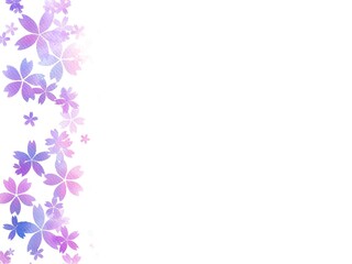 Obraz na płótnie Canvas 水彩桜背景、フレーム（紫）