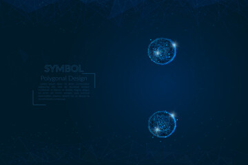 Abstract isolated blue image of a colon sign. Polygonal illustration looks like stars in the blask night sky in spase or flying glass shards. Digital design for website, web, internet. © Katsiaryna