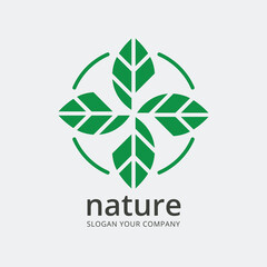 Flat nature concept logo Free Vector