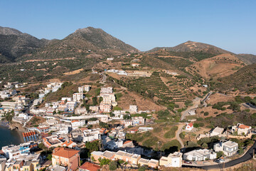 Obraz premium Aerial view of resort village Bali. Crete, Greece.