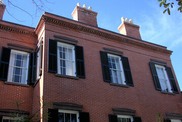 Obraz premium Colorful Homes of downtown Savannah, Georgia