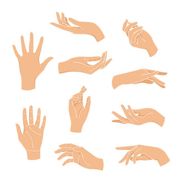 Hand gestures flat element collections Free Vector