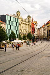 Freedom Square (náměstí Svobody) located in its historic centre of Brno (Czech Republic)