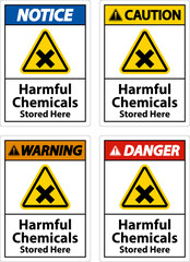 Harmful Chemicals Stored Here Sign On White Background