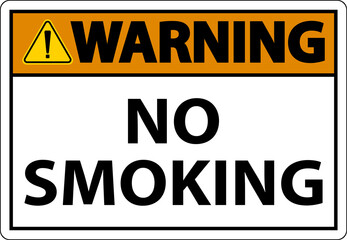 Warning No Smoking Symbol Sign On White Background
