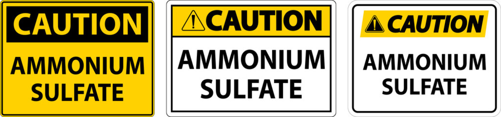 Caution Ammonium Sulfate Symbol Sign On White Background