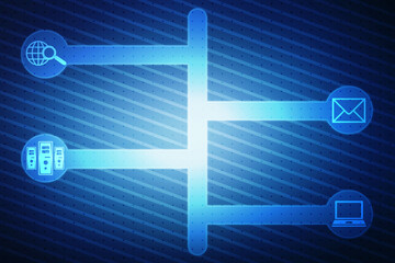 Binary Code Background, Digital Abstract technology background, flowing number one and zero text in binary code format in technology background. Internet Big data Concept