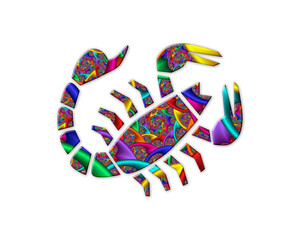Scorpion Scorpio symbol Mandala icon chromatic logo illustration