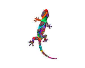 Lizard Gecko reptile symbol Mandala icon chromatic logo illustration