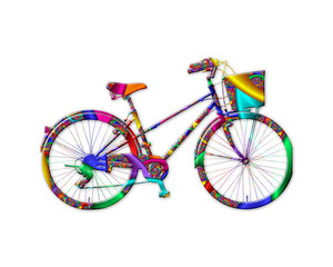 Fototapeta na wymiar Bicycle Bike Cycle symbol Mandala icon chromatic logo illustration
