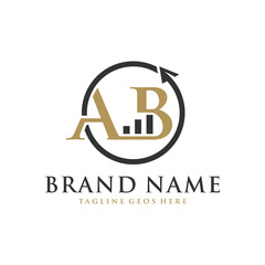 financial marketing logo with letter AB