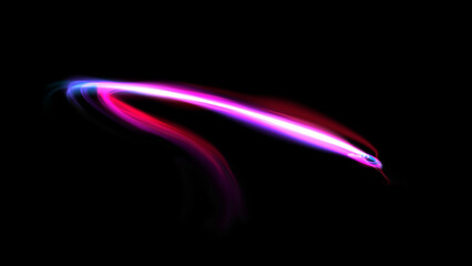 Beautiful abstract cosmic light rays background. Cosmic Magic neon mystical sparks, shine streaks. Glow wave wind lines effect. Futuristic smoke wave power energy glare splash