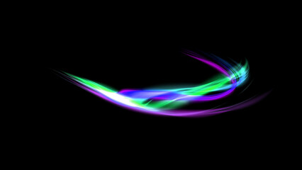 Beautiful abstract cosmic light rays background. Cosmic Magic neon mystical sparks, shine streaks. Glow wave wind lines effect. Futuristic smoke wave power energy glare splash