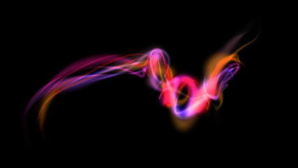 Beautiful abstract cosmic light rays background. Cosmic Magic neon mystical sparks, shine streaks. Glow wave wind lines effect. Futuristic smoke wave power energy glare splash