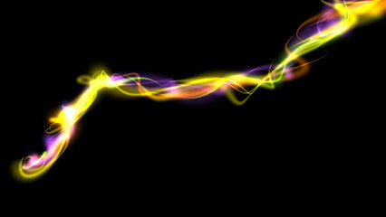 Beautiful abstract cosmic light rays background. Cosmic Magic neon mystical sparks, shine streaks. Glow wave wind lines effect. Futuristic smoke wave power energy glare splash
