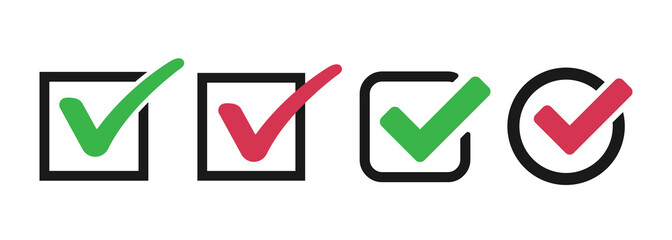 Check mark, checklist, tick mark approval icons