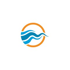 Water Wave Icon Logo Template vector illustratio