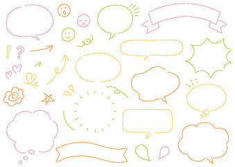 手書きのかわいい吹き出しセット（デコボコの線）