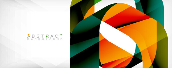 Geometric abstract background - multicolored abstract shapes on white. Vector Illustration For Wallpaper, Banner, Background, Landing Page