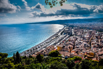 aerial view of beach in Nice 