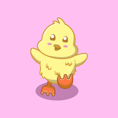 Happy cute chick cartoon vector isolated