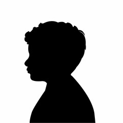 a boy head silhouette vector
