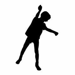 a boy jumping body silhouette vector