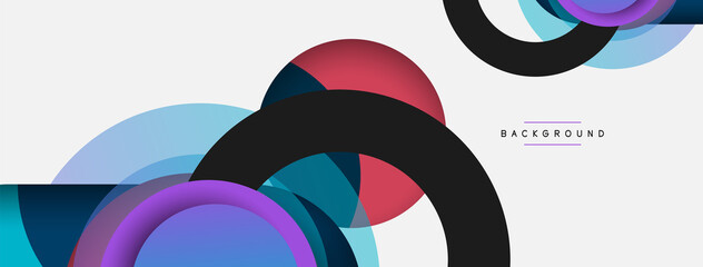 Circle and round shapes abstract background. Vector illustration for wallpaper banner background or landing page