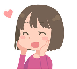 ご機嫌な女性のイラスト