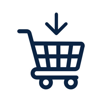 Add to cart caddie or shopping cart icon
