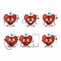 Doctor profession emoticon with broken heart love cartoon character