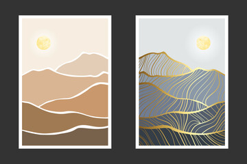 abstract mountain painting, Abstract background, Premium Vector