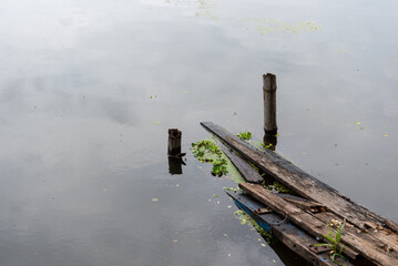 Swamps and dangerous wooden bridge