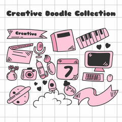 creative doodle art collection hand draw style