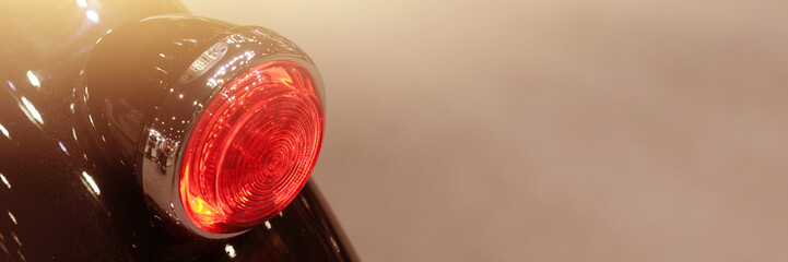 The beautiful motorcycle backlights in showroom car.